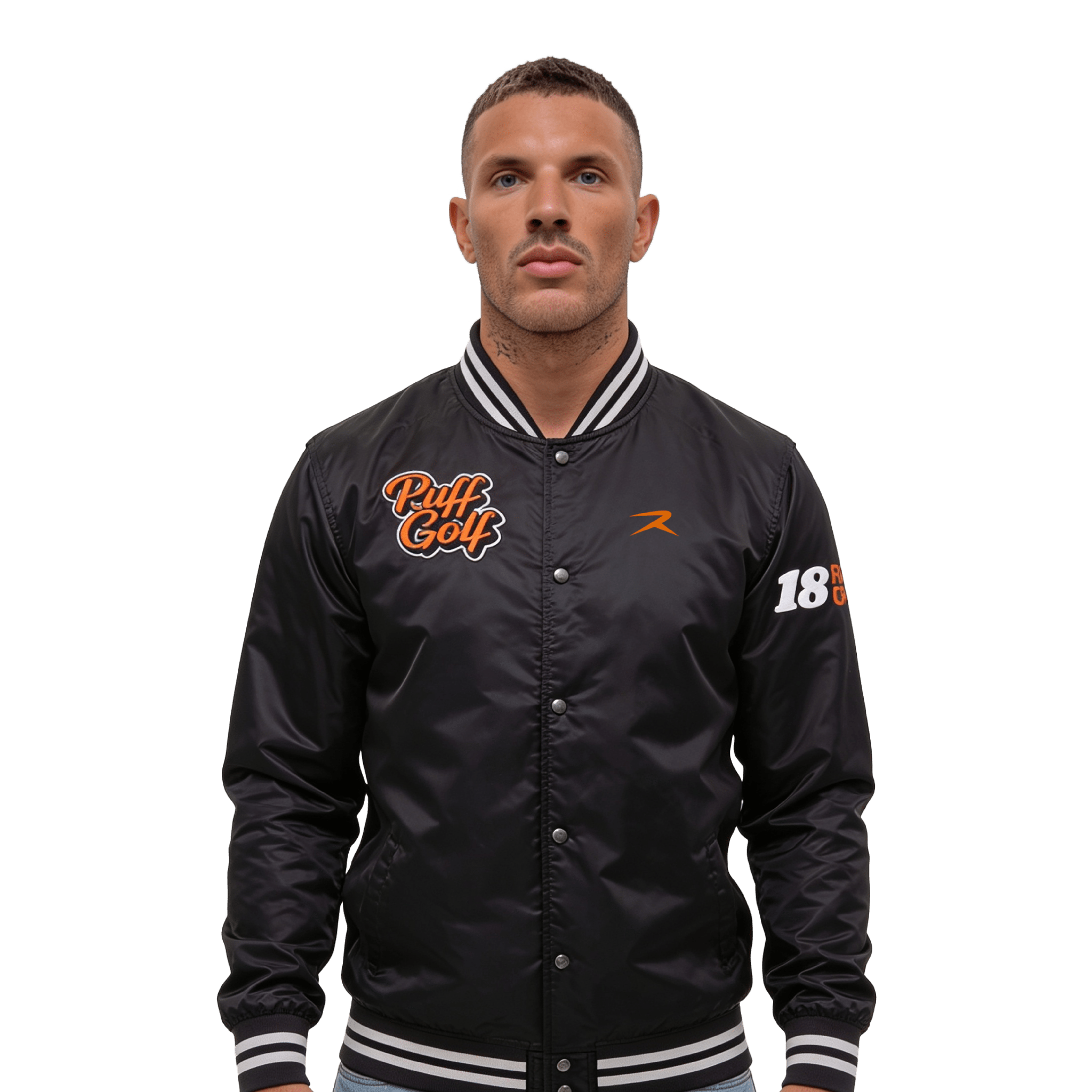 18RUFF GOLF College Jacket - Classic Golf Lifestyle Jacket Men Front